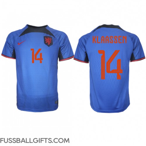 Niederlande Davy Klaassen #14 Fußballbekleidung Auswärtstrikot WM 2022 Kurzarm